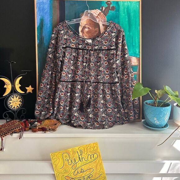 Knox Rose Multicolor Floral Blouse M - Picture 1 of 16